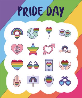 Gurur günü ve lgtbi doldurma biçimi vektör dizaynı