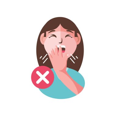 Koronavirüs enfeksiyonlu kadın belirtileri gösterir.