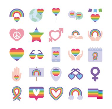 Gurur günü ve lgtbi düz biçim vektör dizaynı