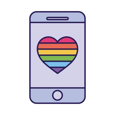 lgtbi kalbi içinde akıllı telefon doldurma biçimi vektör tasarımı