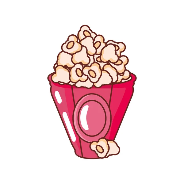 Popcorn i beholder på hvid baggrund – Stock-vektor