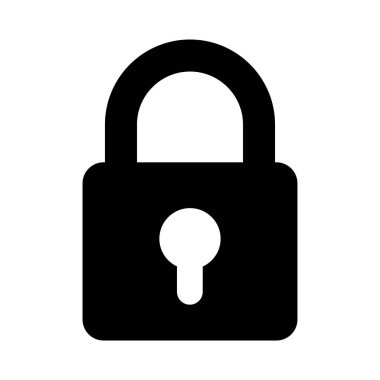 İzole edilmiş asma kilit siluet biçim ikon vektör tasarımı