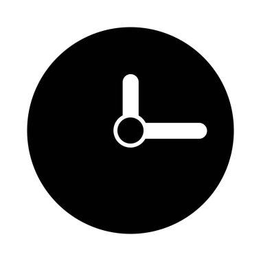 İzole edilmiş saat siluet biçim ikon vektör tasarımı