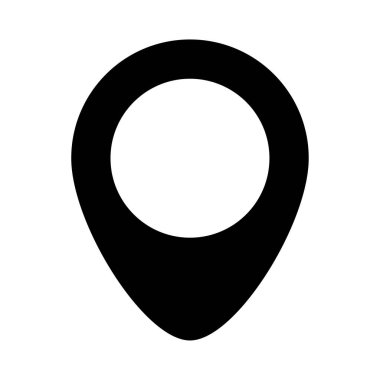 İzole edilmiş GPS işareti siluet biçimi ikon vektör tasarımı