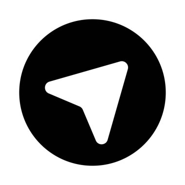 İzole edilmiş gps ok siluet biçim ikon vektör tasarımı