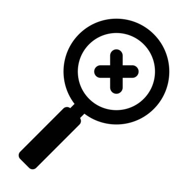 Artı siluet biçim vektör tasarımı ile izole lupe