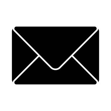 İzole edilmiş zarf iletisi siluet biçimi ikon vektör tasarımı