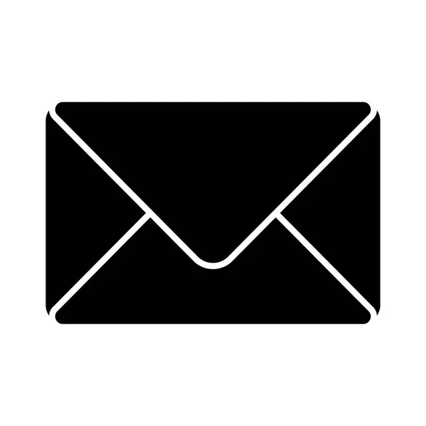 隔離された封筒メッセージシルエットスタイルのアイコンベクトルデザイン — ストックベクタ