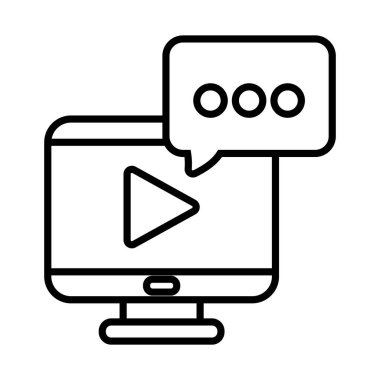 Bilgisayar ve baloncuk çizgisi biçim vektör tasarımı içinde oyna