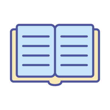 eğitim kitabı satırı ve biçim ikonu vektör tasarımı