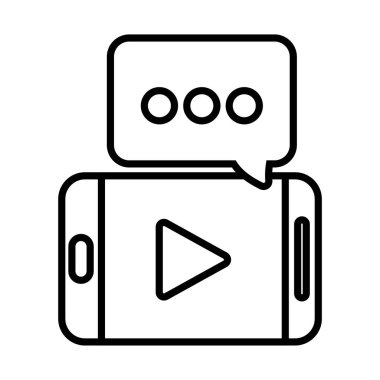 Akıllı telefon ve baloncuk çizgisi biçim vektör tasarımı içinde oyna