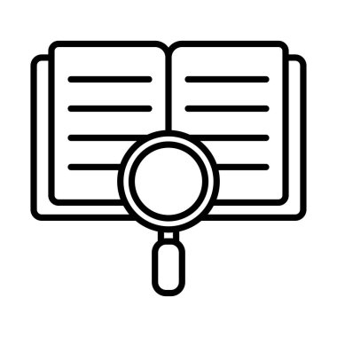 kitap ve lupe çizgi biçim vektör tasarımı