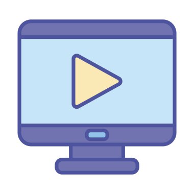 Bilgisayar satırı içinde oyna ve biçim ikonu vektör tasarımını doldur