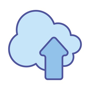 Bulut hesaplama ve ok satırı yükleme ve biçim ikon vektör tasarımı