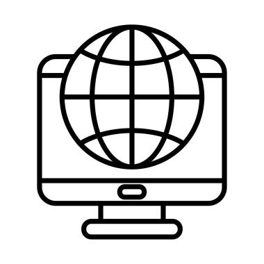 Genel küre ve bilgisayar çizgisi biçim vektör tasarımı