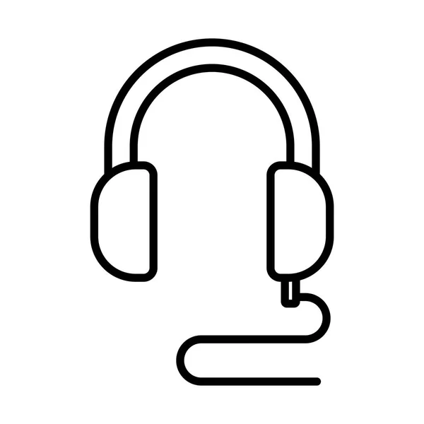 Línea de auriculares digitales icono de estilo de diseño de vectores — Vector de stock