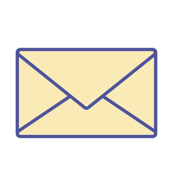 Ligne de message d'enveloppe et conception vectorielle d'icône de style de remplissage — Image vectorielle