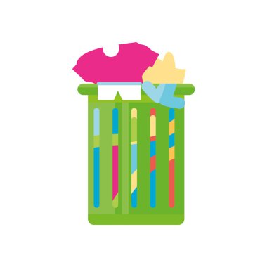 Çamaşır sepetinin beyaz arka planı