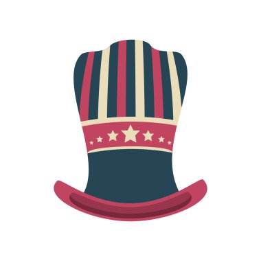 Beyaz arka planda Amerikan bayrağı renginde şapka