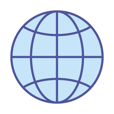 Küresel küre çizgisi ve biçim ikonu vektör tasarımını doldur