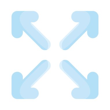 Dört yönlü oklar düz biçim ikon vektör tasarımı