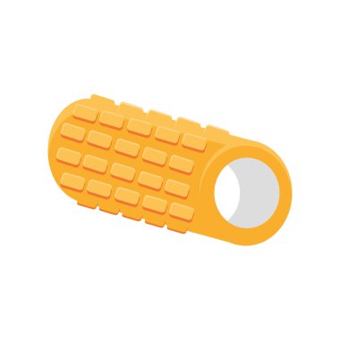 Beyaz arkaplanda egzersiz silindiri