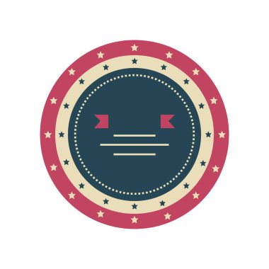 Beyaz arka planda Amerikan bayrağı olan rozet.