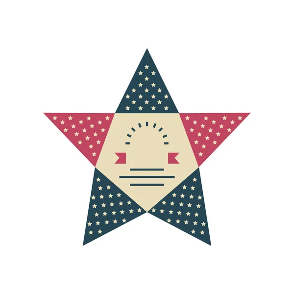Estrella con bandera americana sobre fondo blanco — Archivo Imágenes Vectoriales