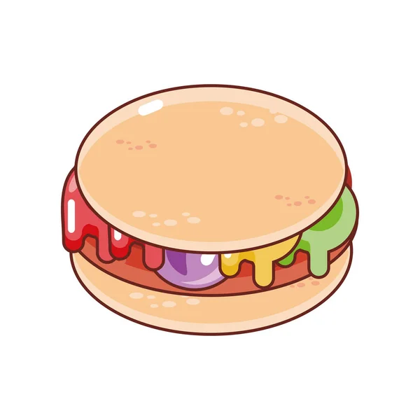Delicious burger on white background — Stock Vector