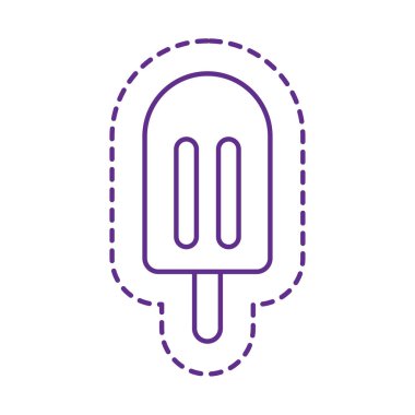 Çubuk yama çizgisi biçim vektör tasarımlı şirin dondurma