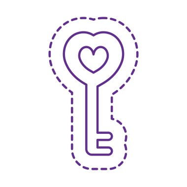 Sevimli kalp tuşu yama çizgisi biçim vektör tasarımı