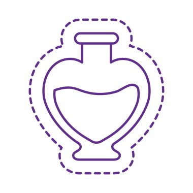 Şirin kalp matarası yama çizgisi biçim vektör tasarımı