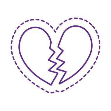 Sevimli kırık kalp yaması biçim vektör tasarımı