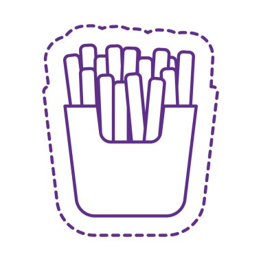 Sevimli patates kızartması yama biçimi ikon vektör tasarımı