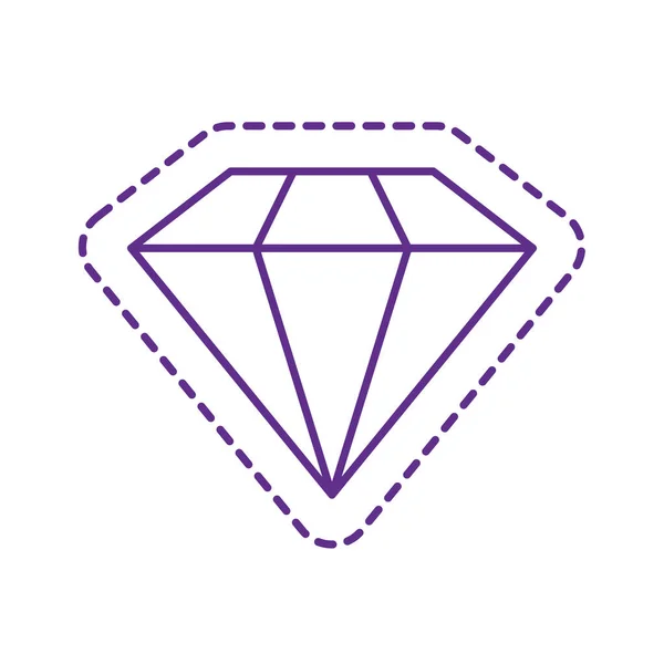 Design vectoriel d'icône de style de ligne de patch diamant mignon — Image vectorielle