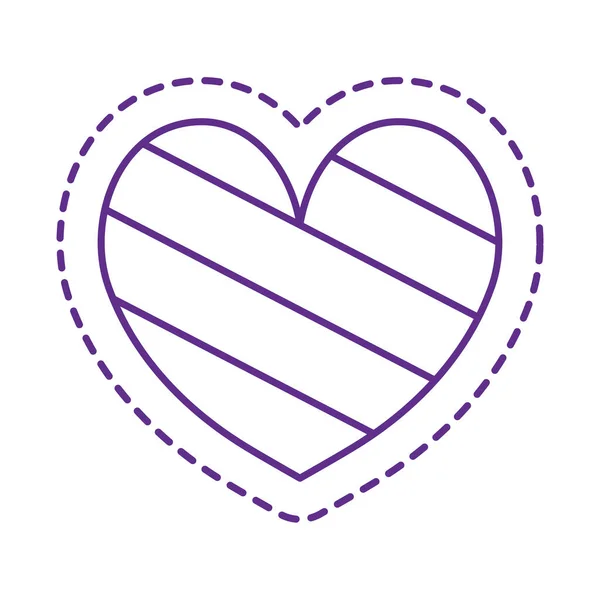 Cute serca patch linii styl ikony wektor projektu — Wektor stockowy
