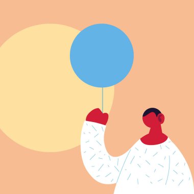 Balon vektör tasarımlı Avatar adam çizgi filmi