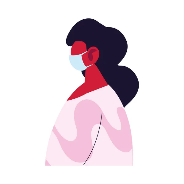 Женщина аватар мультфильм с маской векторного дизайна — стоковый вектор
