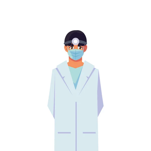 Man doctor with uniform and mask vector design — Stock Vector