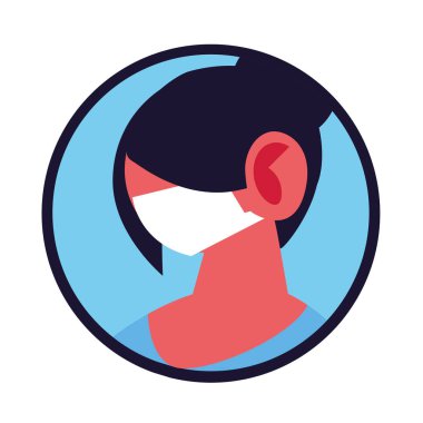 Maske vektör tasarımlı kadın karikatürü