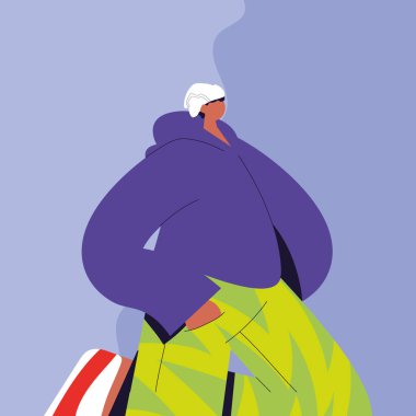 Günlük kıyafet vektör tasarımlı şehir adamı karikatürü