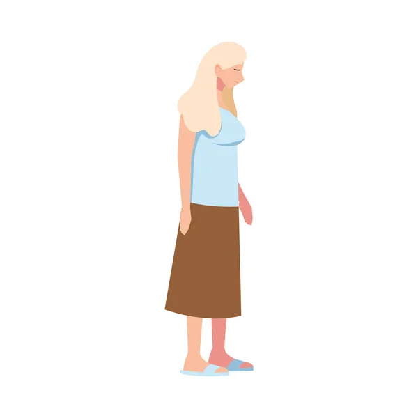 Femme blonde se sentant malade vecteur design — Image vectorielle