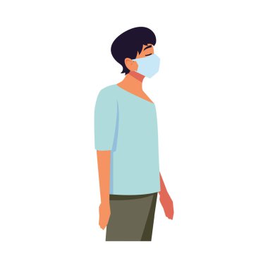 Maske vektör tasarımlı adam