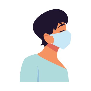 Maske vektör tasarımlı adam