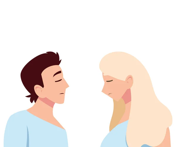 Man and woman feeling sick vector design — Stock Vector