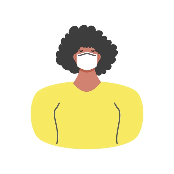 Gesunde Frau in medizinischer Schutzmaske auf weißem Hintergrund — Stockvektor