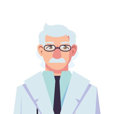 Üniformalı ve gözlüklü yaşlı doktor.