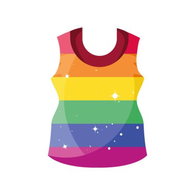 Beyaz arka planda eşcinsel gururu bluzu