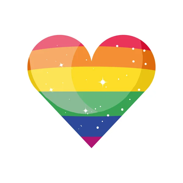 Gay orgullo corazón en blanco fondo — Vector de stock