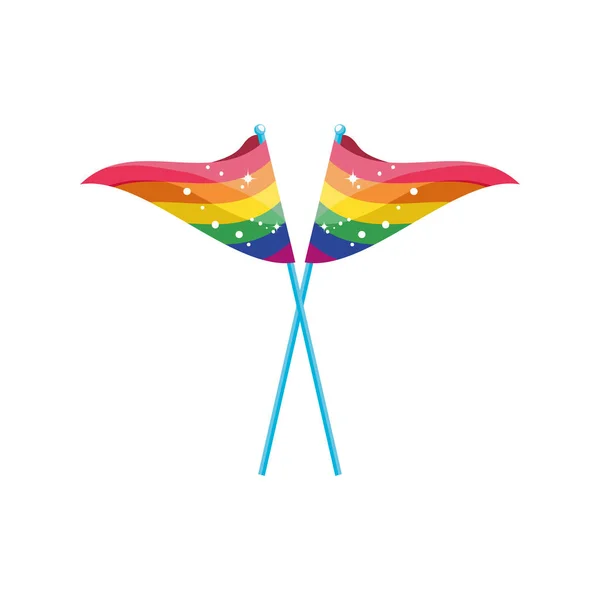 Gay stolthet flagga på vit bakgrund — Stock vektor